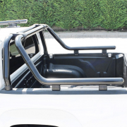 Дуга в багажник черная Ролл-Бар для пикапа для Nissan Navara (2015 - ...)