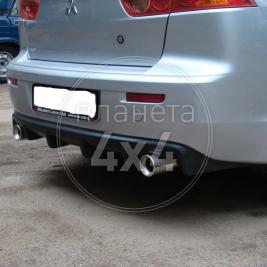 Накладка под задний бампер (губа) Mitsubishi Lancer X (2007 - ...)