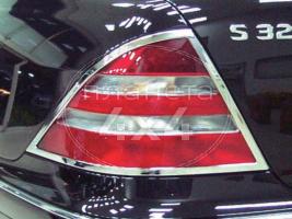 Хром на задние фонари Mercedes W220 (1998 - 2006)