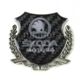 Эмблема герб карбон Skoda