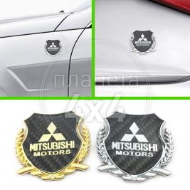 Эмблема герб карбон Mitsubishi